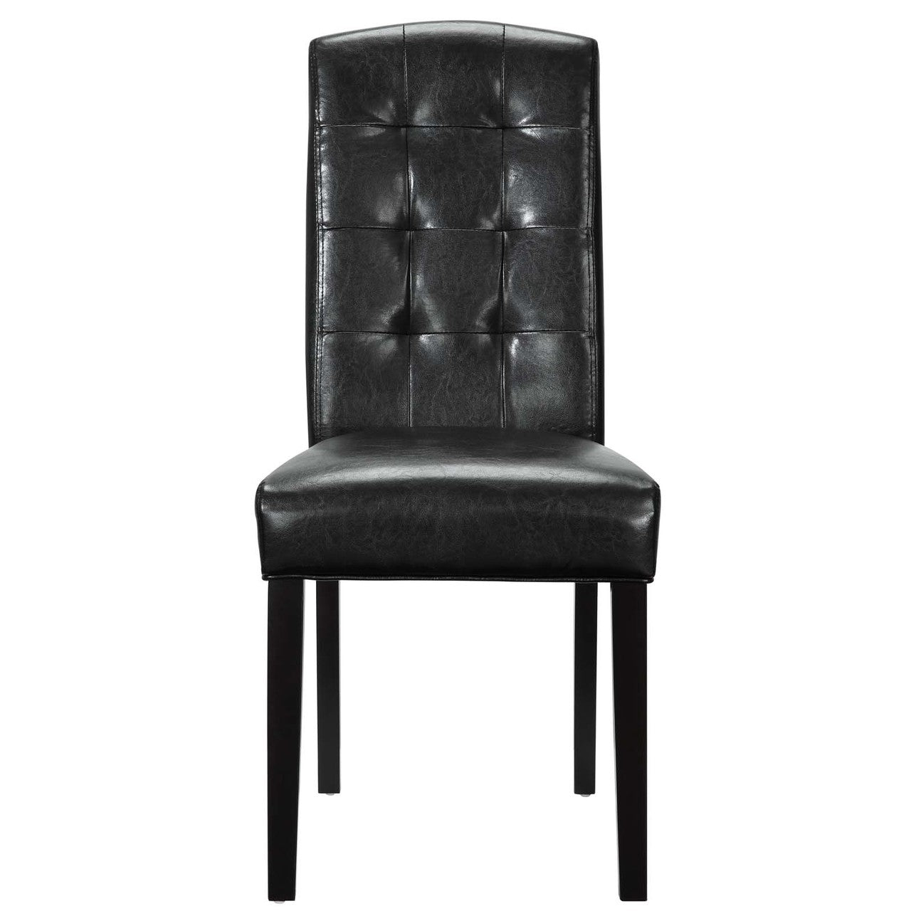 Perdure Dining Chairs Set of 4, Faux Vinyl Leather, Black 15795