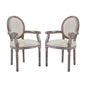 Emanate Dining Armchair Upholstered Fabric Set of 2, Fabric Wood, Beige 15418