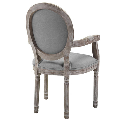 Emanate Dining Armchair Upholstered Fabric Set of 4, Fabric Wood, Light Grey Gray 15797