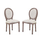 Emanate Dining Side Chair Upholstered Fabric Set of 2, Fabric Wood, Beige 15420