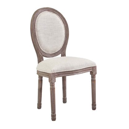 Emanate Dining Side Chair Upholstered Fabric Set of 2, Fabric Wood, Beige 15420