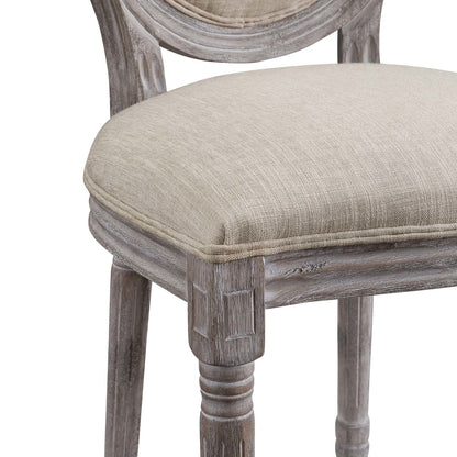 Emanate Dining Side Chair Upholstered Fabric Set of 2, Fabric Wood, Beige 15420