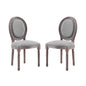 Emanate Dining Side Chair Upholstered Fabric Set of 2, Fabric Wood, Light Grey Gray 15421