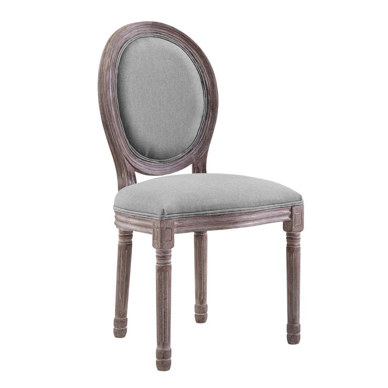 Emanate Dining Side Chair Upholstered Fabric Set of 2, Fabric Wood, Light Grey Gray 15421