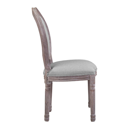 Emanate Dining Side Chair Upholstered Fabric Set of 2, Fabric Wood, Light Grey Gray 15421