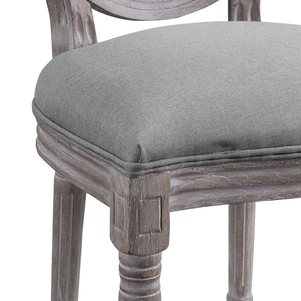 Emanate Dining Side Chair Upholstered Fabric Set of 2, Fabric Wood, Light Grey Gray 15421