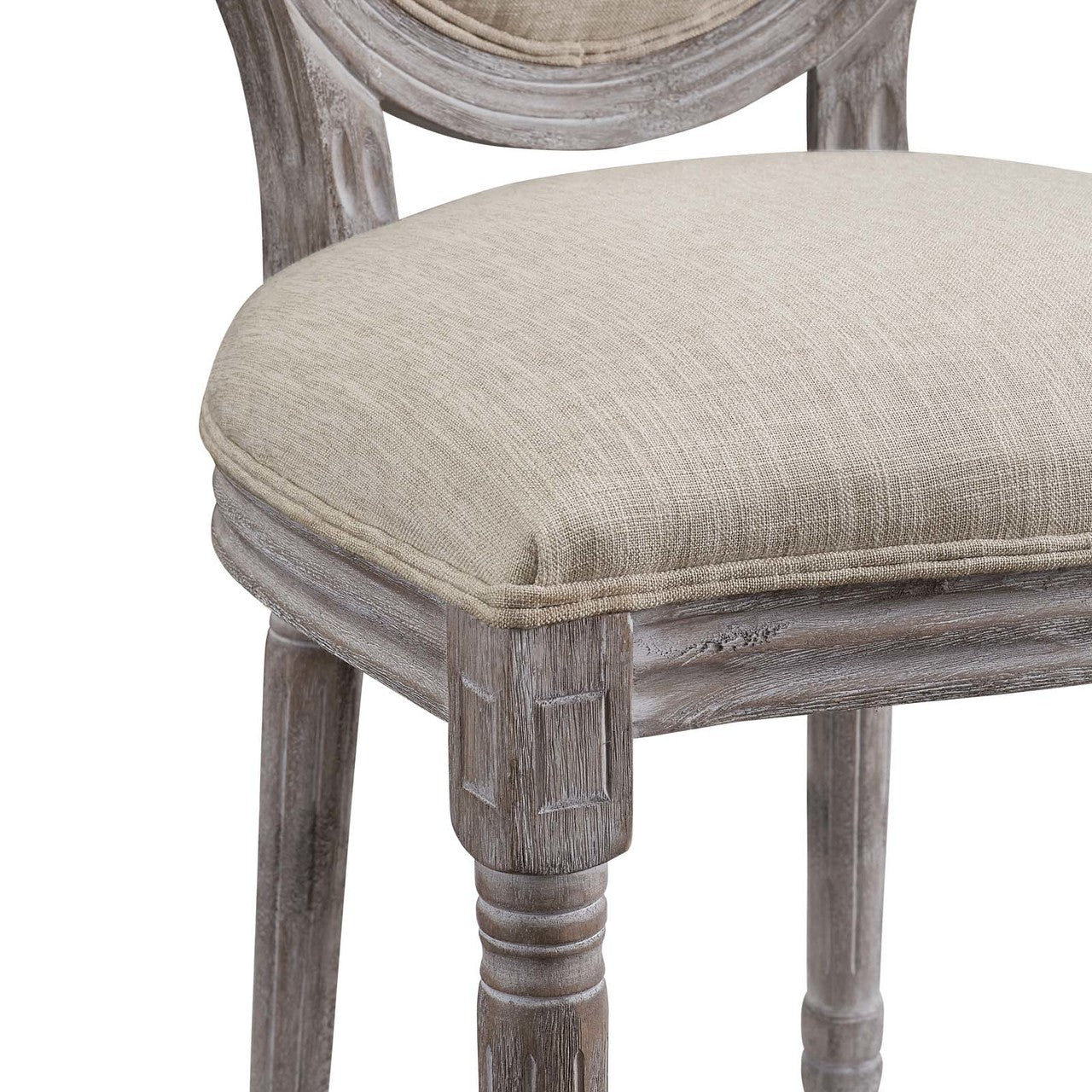 Emanate Dining Side Chair Upholstered Fabric Set of 4, Fabric Wood, Beige 15798