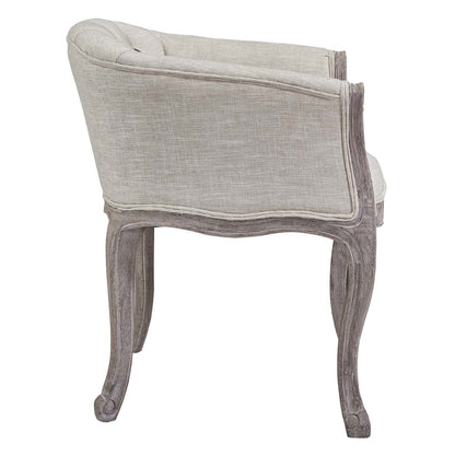 Crown Dining Armchair Upholstered Fabric Set of 4, Fabric Wood, Beige 15800