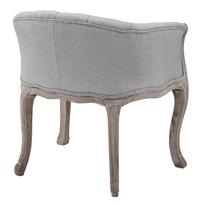 Crown Dining Armchair Upholstered Fabric Set of 4, Fabric Wood, Light Grey Gray 15801