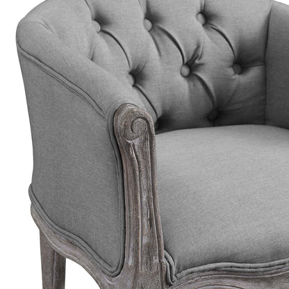 Crown Dining Armchair Upholstered Fabric Set of 4, Fabric Wood, Light Grey Gray 15801