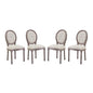 Arise Dining Side Chair Upholstered Fabric Set of 4, Fabric Wood, Beige 15802