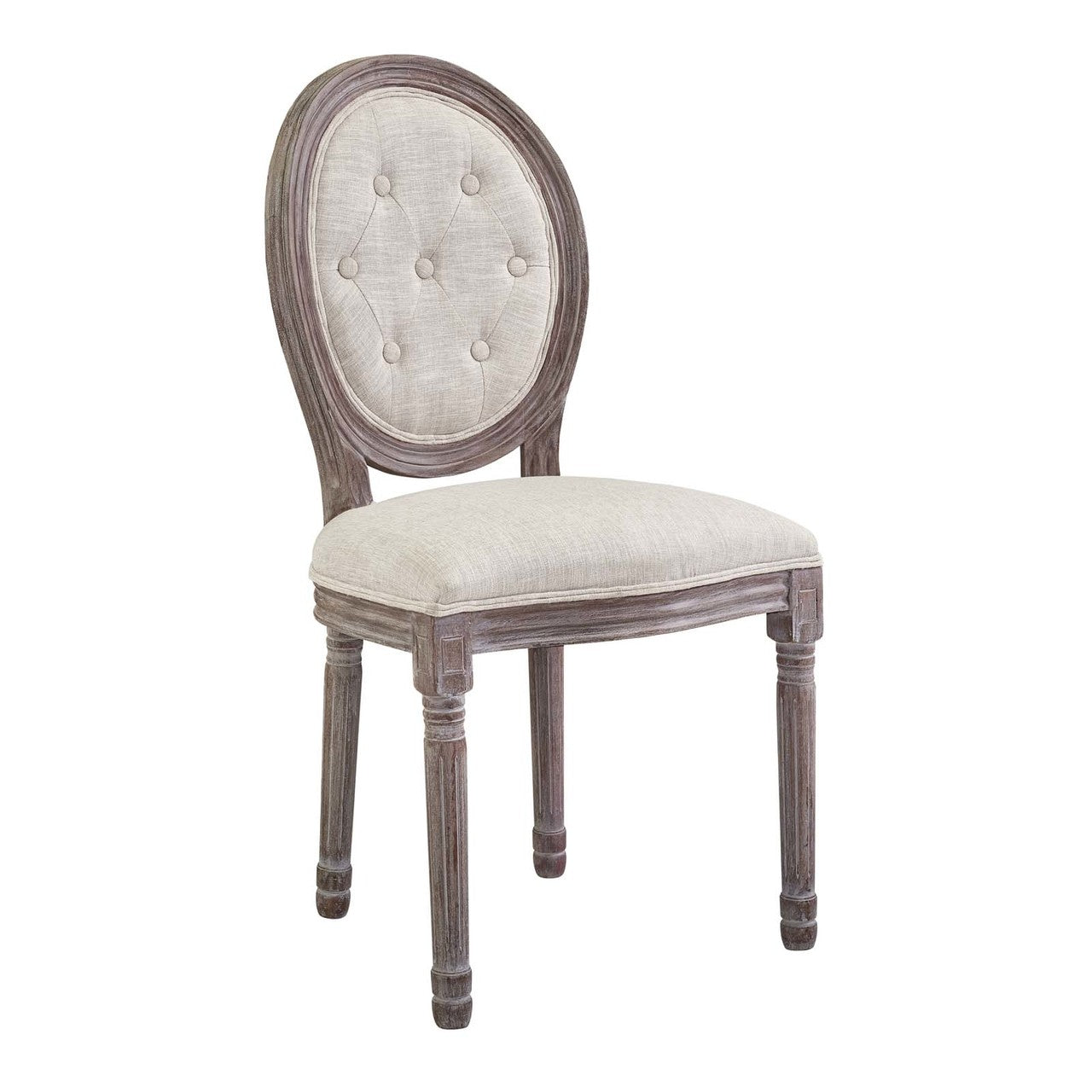 Arise Dining Side Chair Upholstered Fabric Set of 4, Fabric Wood, Beige 15802