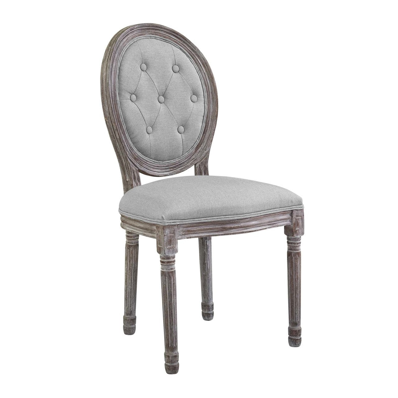 Arise Dining Side Chair Upholstered Fabric Set of 4, Fabric Wood, Light Grey Gray 15803