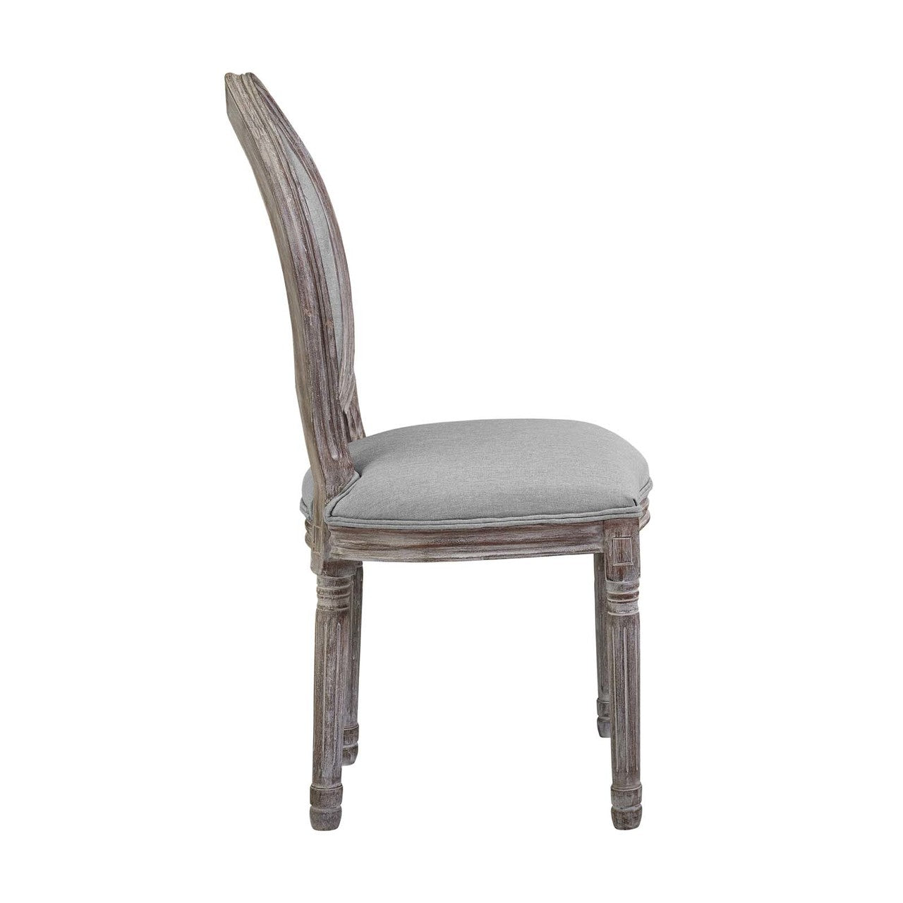 Arise Dining Side Chair Upholstered Fabric Set of 4, Fabric Wood, Light Grey Gray 15803