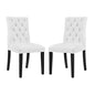 Duchess Dining Chair Vinyl Set of 2, Faux Vinyl Leather, White 15423