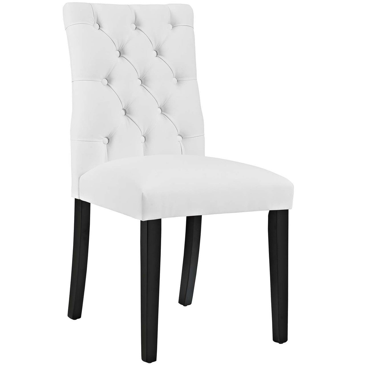 Duchess Dining Chair Vinyl Set of 2, Faux Vinyl Leather, White 15423