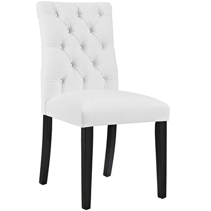 Duchess Dining Chair Vinyl Set of 2, Faux Vinyl Leather, White 15423