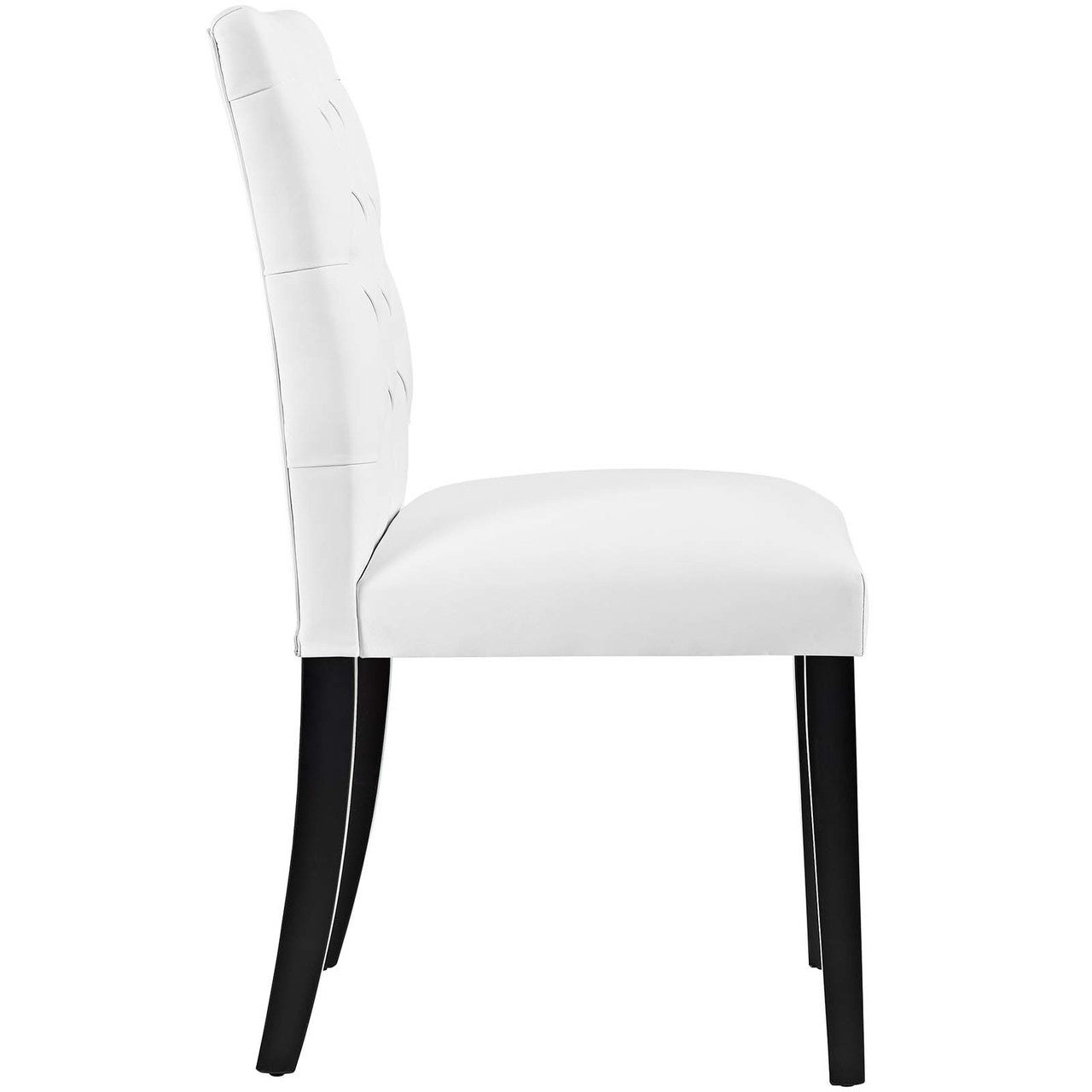 Duchess Dining Chair Vinyl Set of 2, Faux Vinyl Leather, White 15423