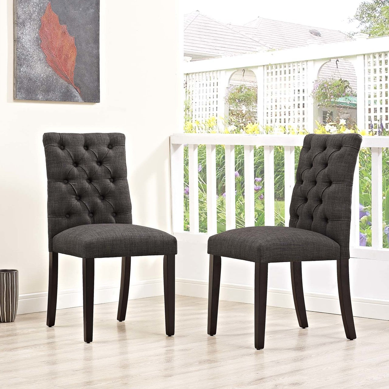 Duchess Dining Chair Fabric Set of 2, Fabric, Brown 15425