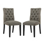 Duchess Dining Chair Fabric Set of 2, Fabric, Grey Gray 15426