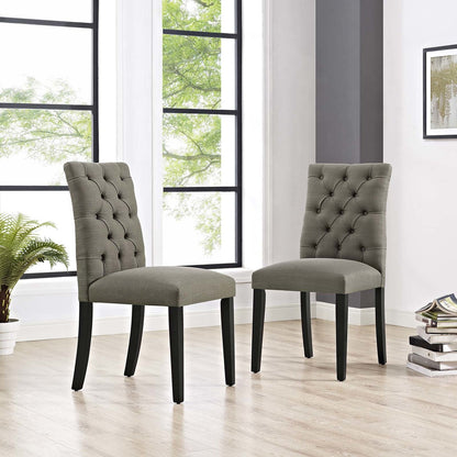 Duchess Dining Chair Fabric Set of 2, Fabric, Grey Gray 15426