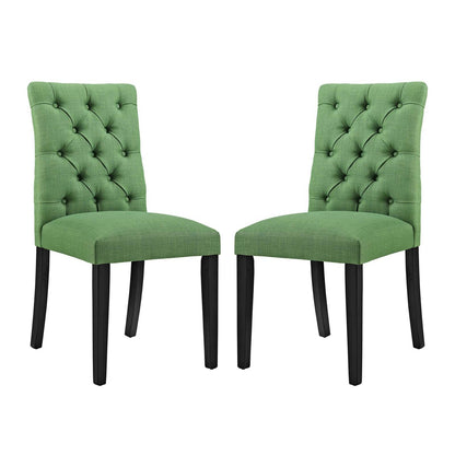 Duchess Dining Chair Fabric Set of 2, Fabric, Green 15427