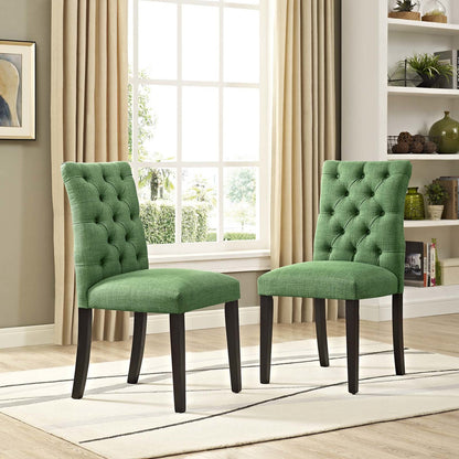 Duchess Dining Chair Fabric Set of 2, Fabric, Green 15427