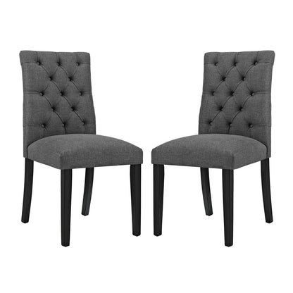 Duchess Dining Chair Fabric Set of 2, Fabric, Grey Gray 15428