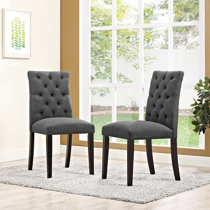 Duchess Dining Chair Fabric Set of 2, Fabric, Grey Gray 15428