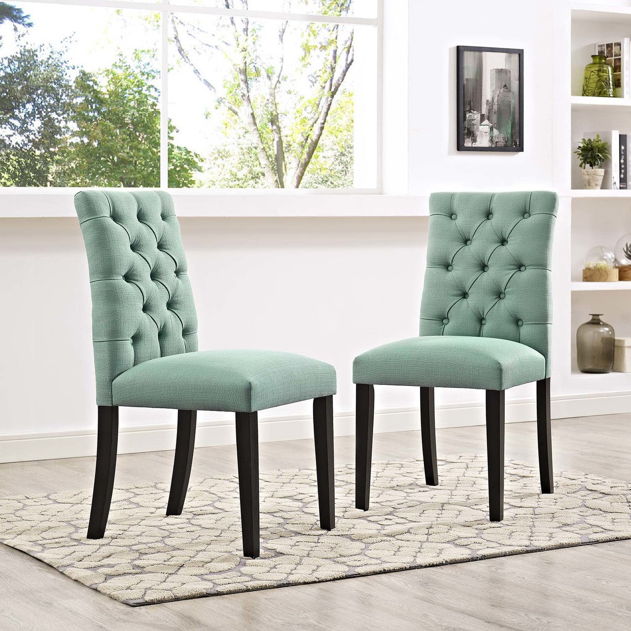 Duchess Dining Chair Fabric Set of 2, Fabric, Blue 15429