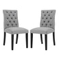 Duchess Dining Chair Fabric Set of 2, Fabric, Light Grey Gray 15430