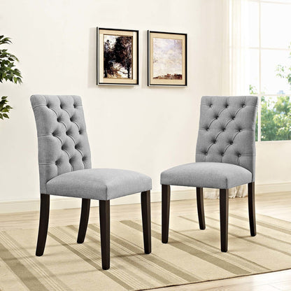 Duchess Dining Chair Fabric Set of 2, Fabric, Light Grey Gray 15430