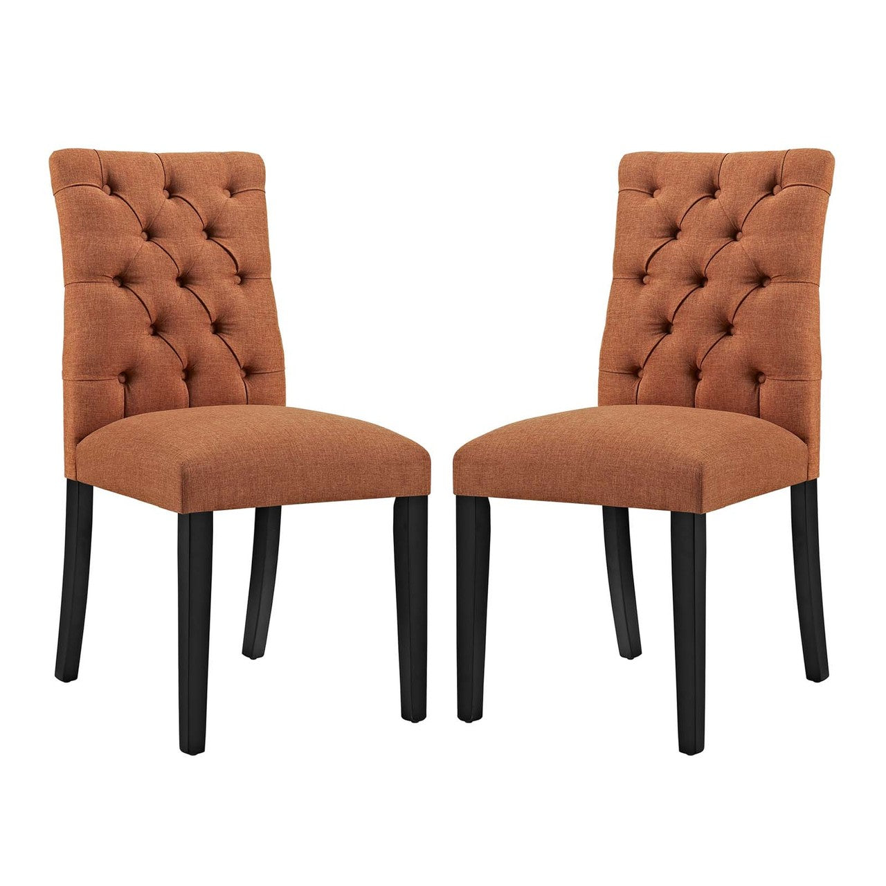 Duchess Dining Chair Fabric Set of 2, Fabric, Orange 15431