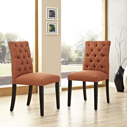 Duchess Dining Chair Fabric Set of 2, Fabric, Orange 15431