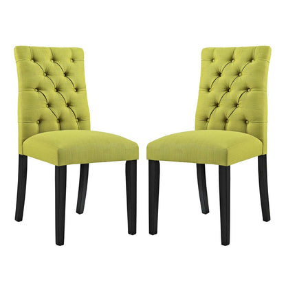 Duchess Dining Chair Fabric Set of 2, Fabric, Green 15433