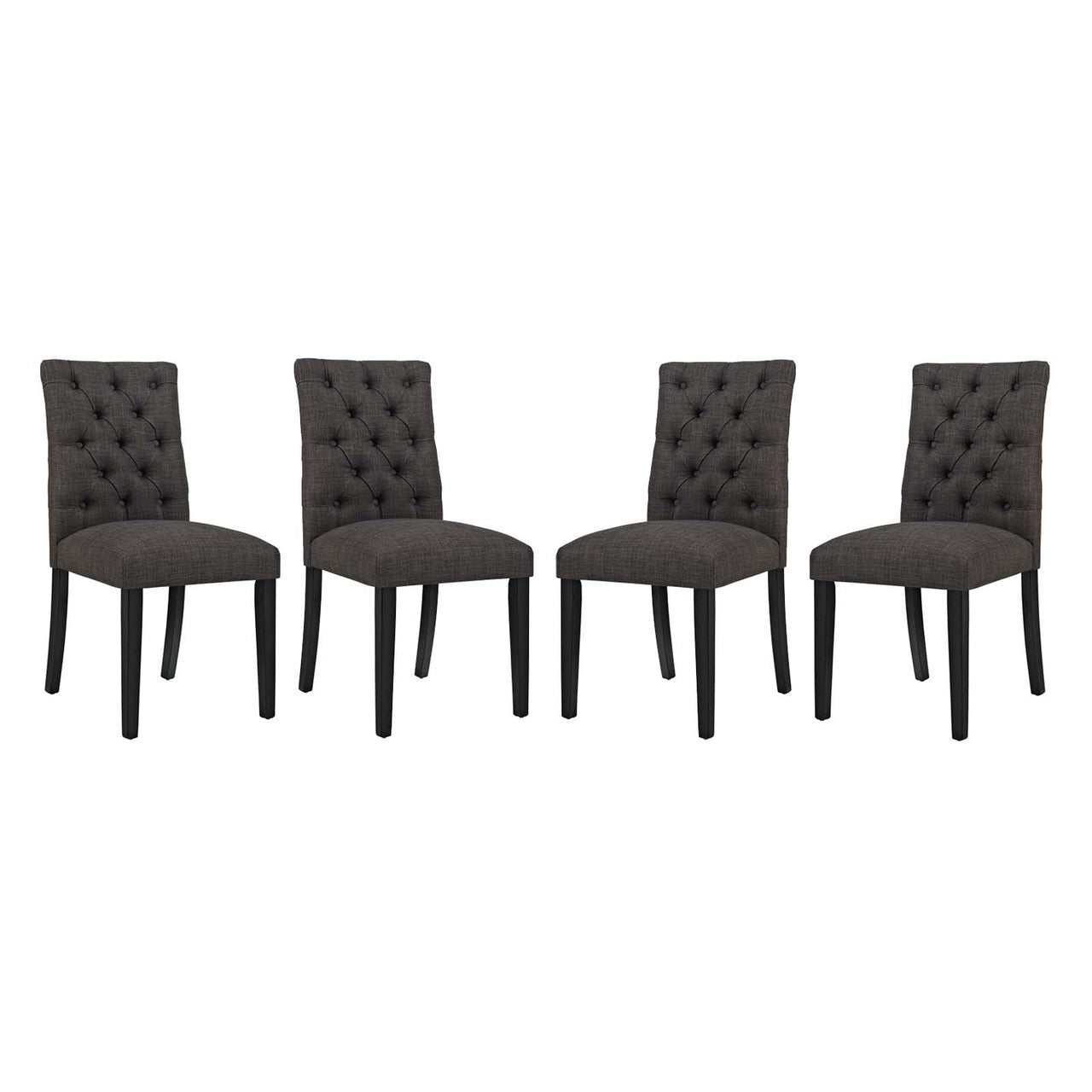 Duchess Dining Chair Fabric Set of 4, Fabric, Brown 15810