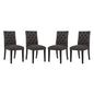 Duchess Dining Chair Fabric Set of 4, Fabric, Brown 15810