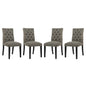 Duchess Dining Chair Fabric Set of 4, Fabric, Grey Gray 15811