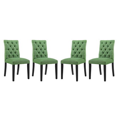 Duchess Dining Chair Fabric Set of 4, Fabric, Green 15812