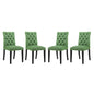 Duchess Dining Chair Fabric Set of 4, Fabric, Green 15812