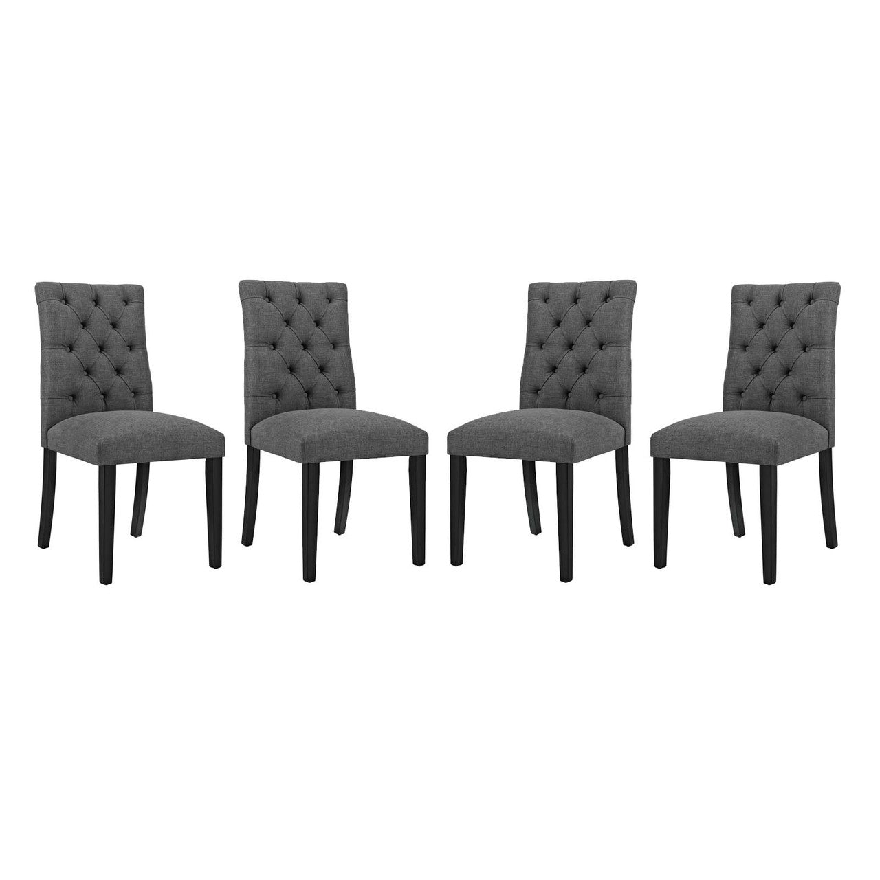 Duchess Dining Chair Fabric Set of 4, Fabric, Grey Gray 15813