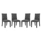 Duchess Dining Chair Fabric Set of 4, Fabric, Grey Gray 15813