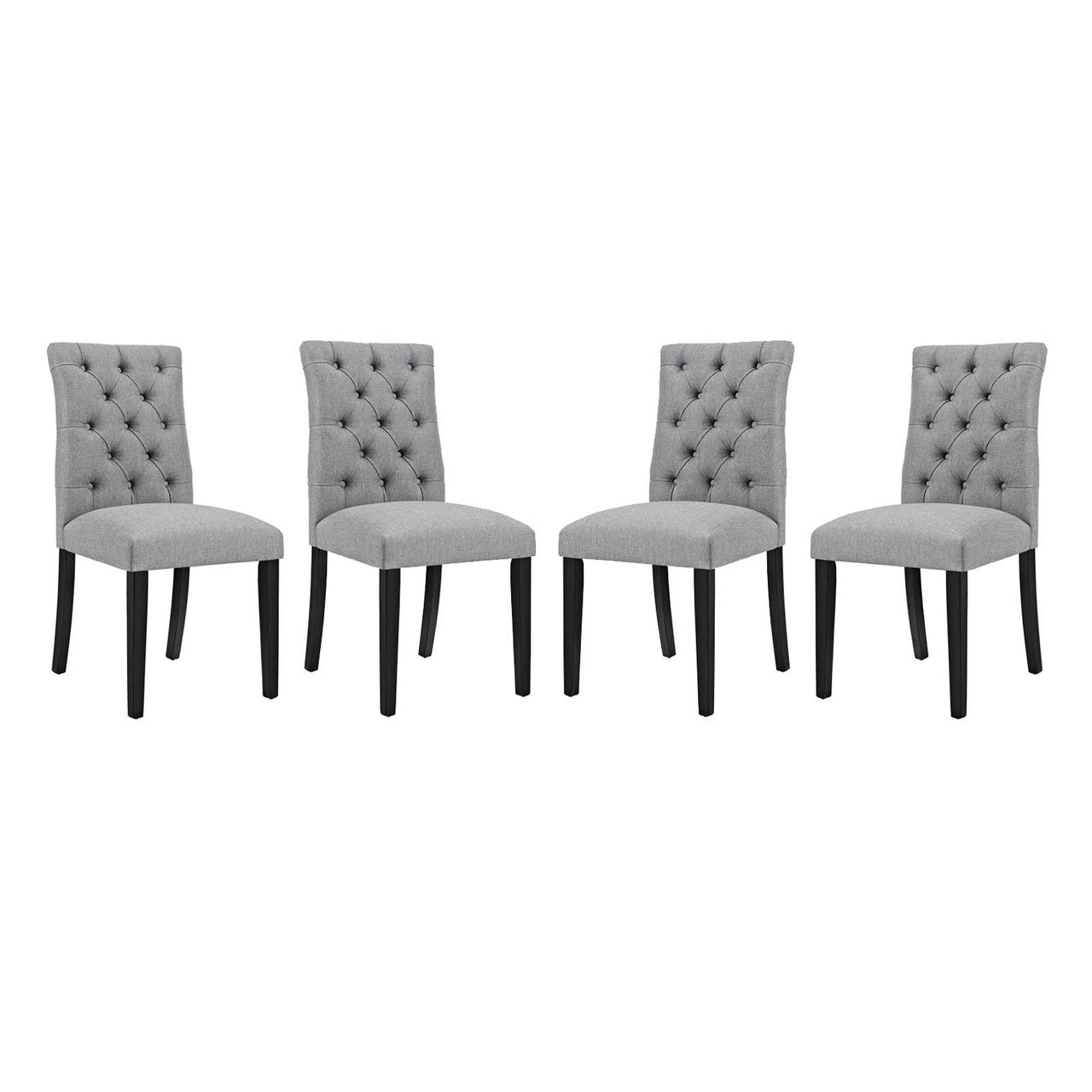 Duchess Dining Chair Fabric Set of 4, Fabric, Light Grey Gray 15815