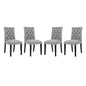 Duchess Dining Chair Fabric Set of 4, Fabric, Light Grey Gray 15815