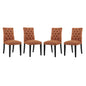 Duchess Dining Chair Fabric Set of 4, Fabric, Orange 15816