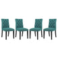 Duchess Dining Chair Fabric Set of 4, Fabric, Aqua Blue 15817