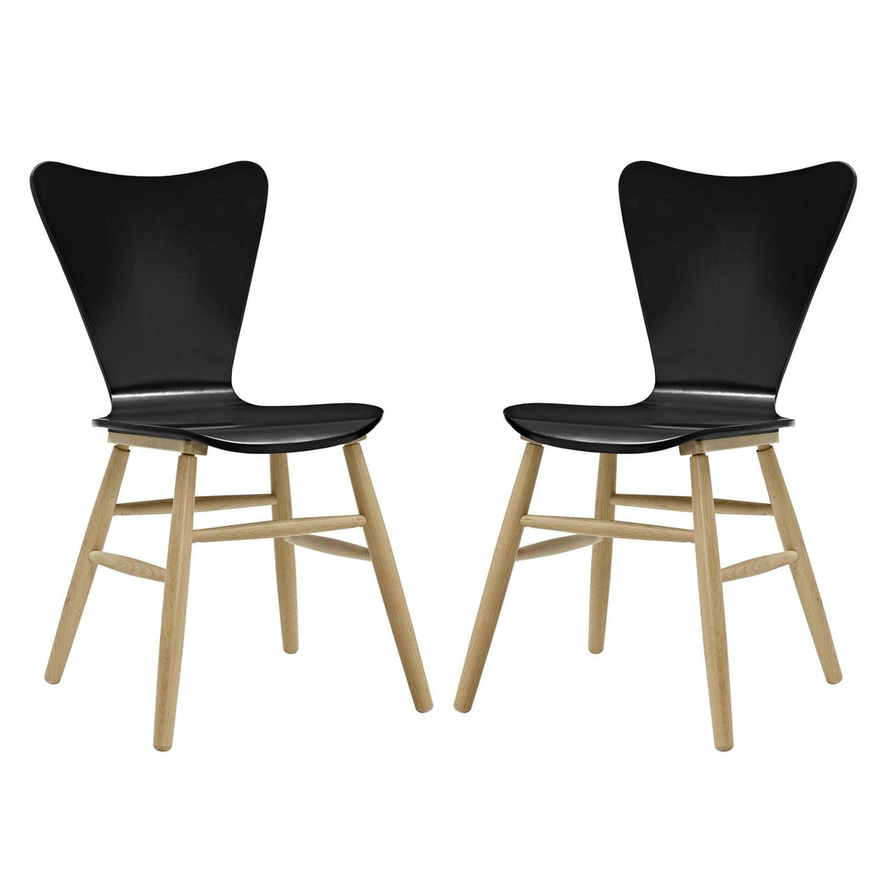 Cascade Dining Chair Set of 2, Wood, Black 15434