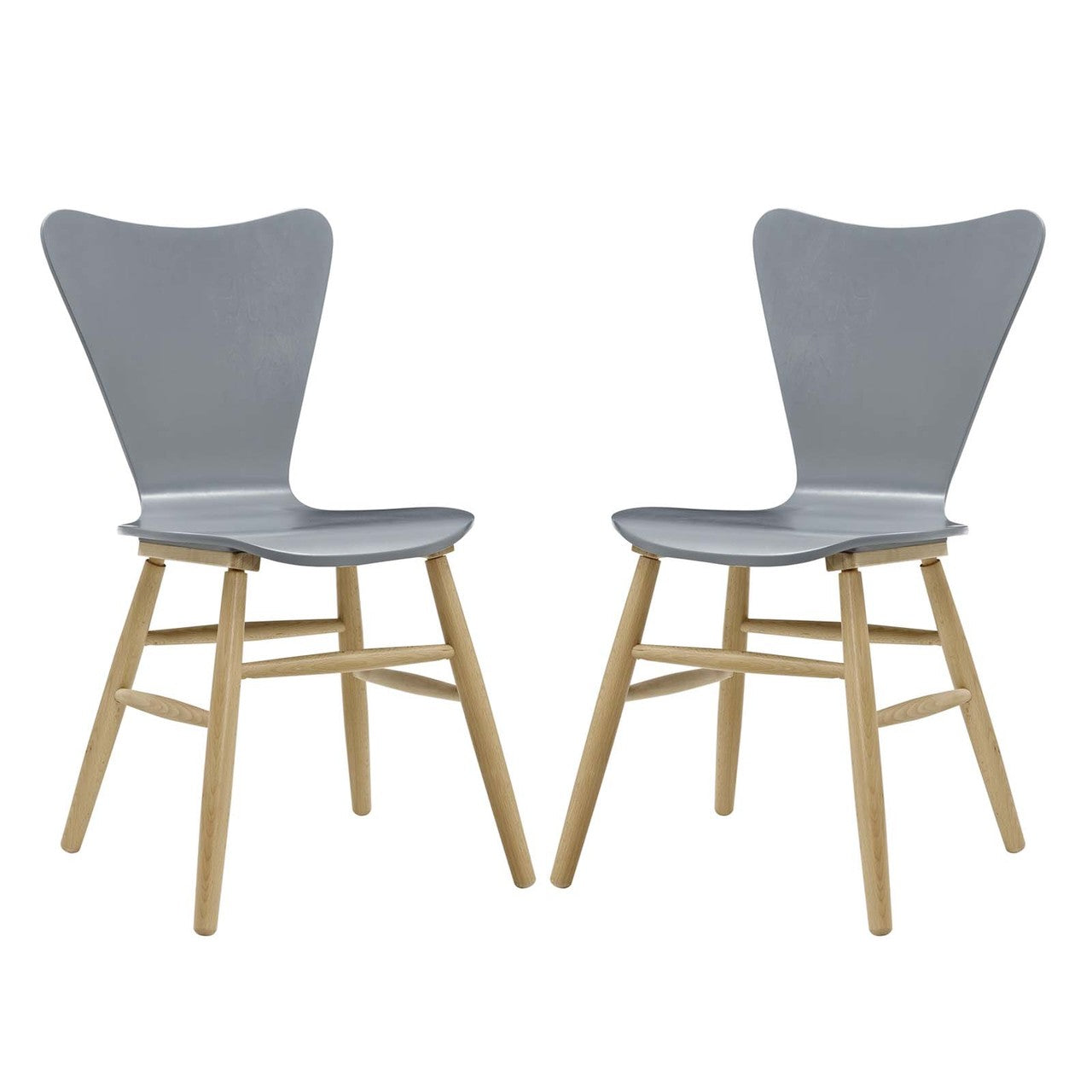 Cascade Dining Chair Set of 2, Wood, Grey Gray 15435