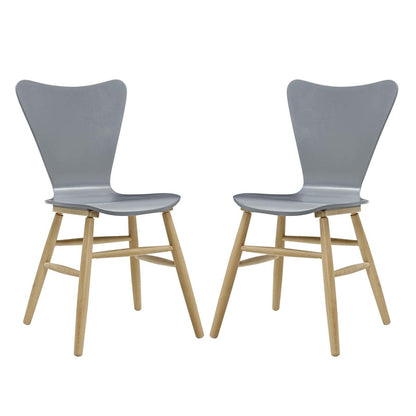 Cascade Dining Chair Set of 2, Wood, Grey Gray 15435
