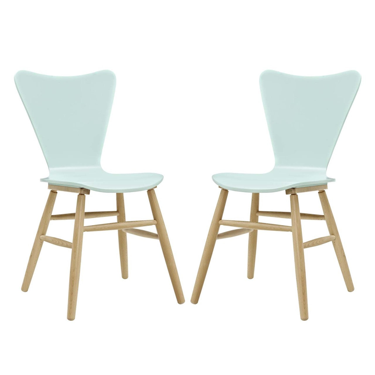 Cascade Dining Chair Set of 2, Wood, Light Blue 15436